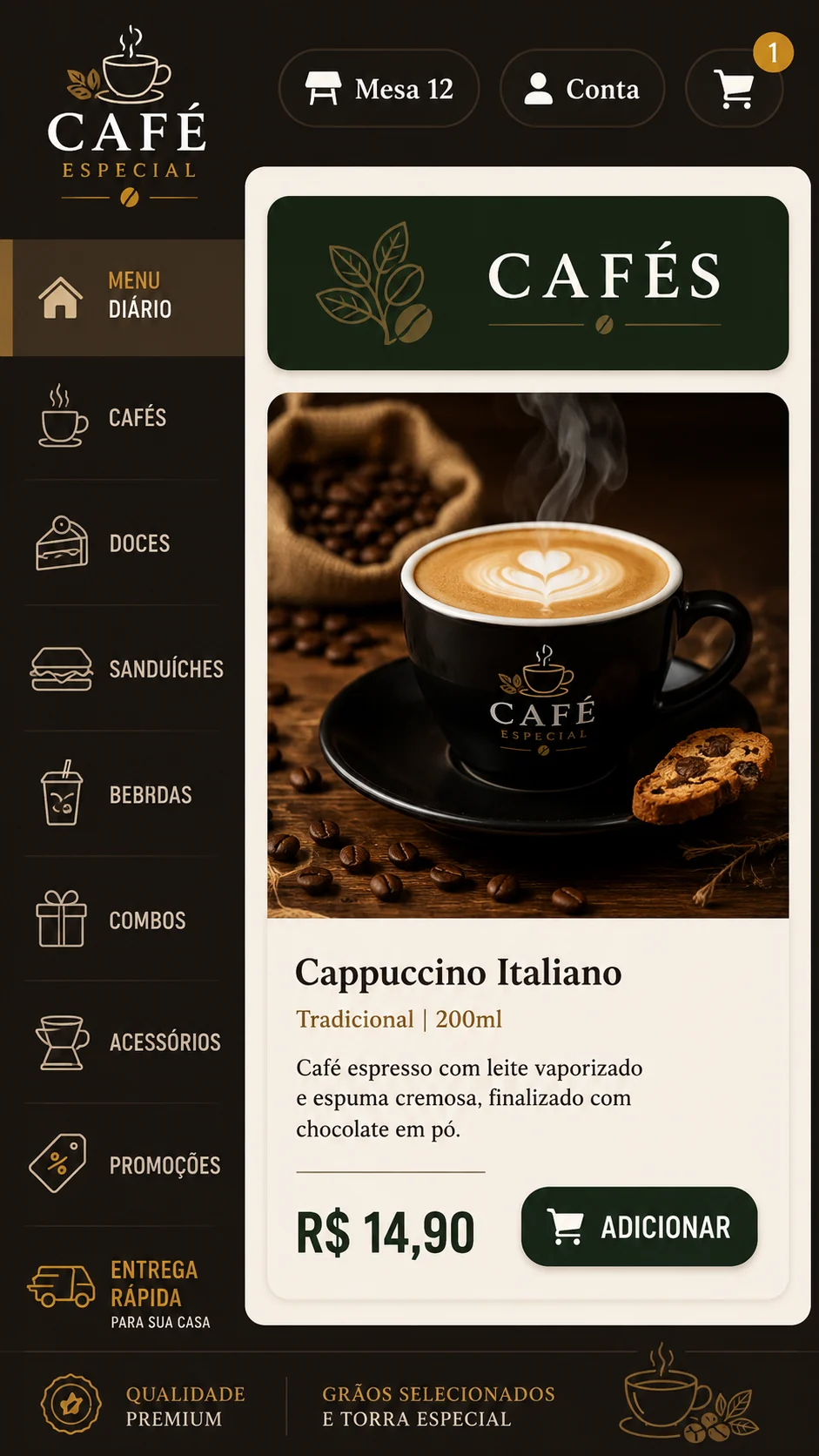 Cardápio digital QR Code